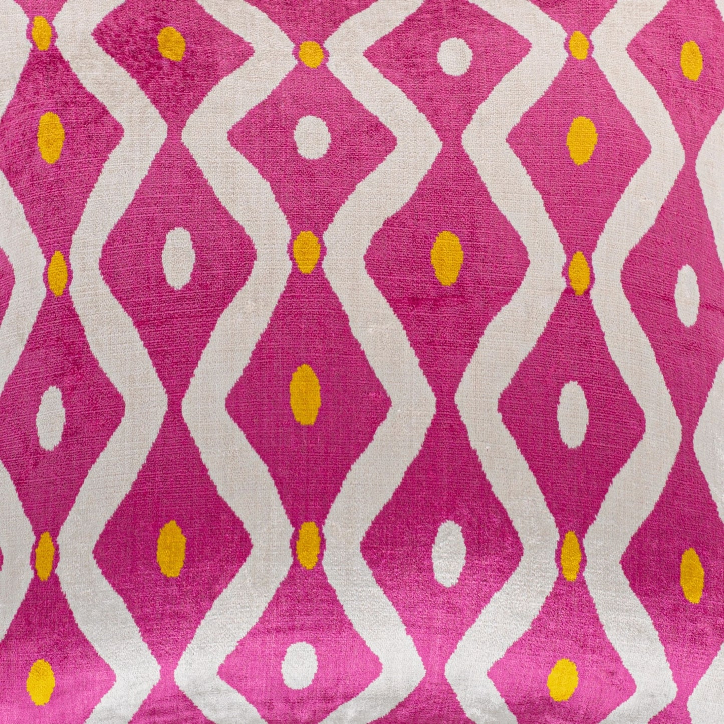 Luxury handmade ikat velvet pillow cover Pink & Orange & White