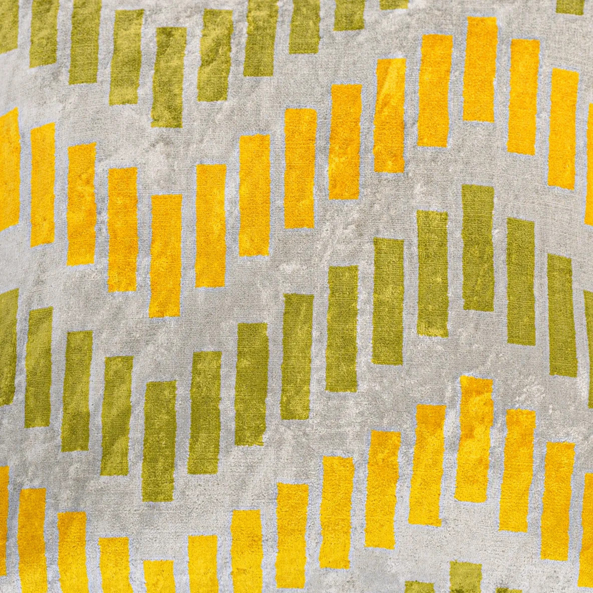 Luxury handmade ikat velvet pillow cover Off White & Green & Orange
