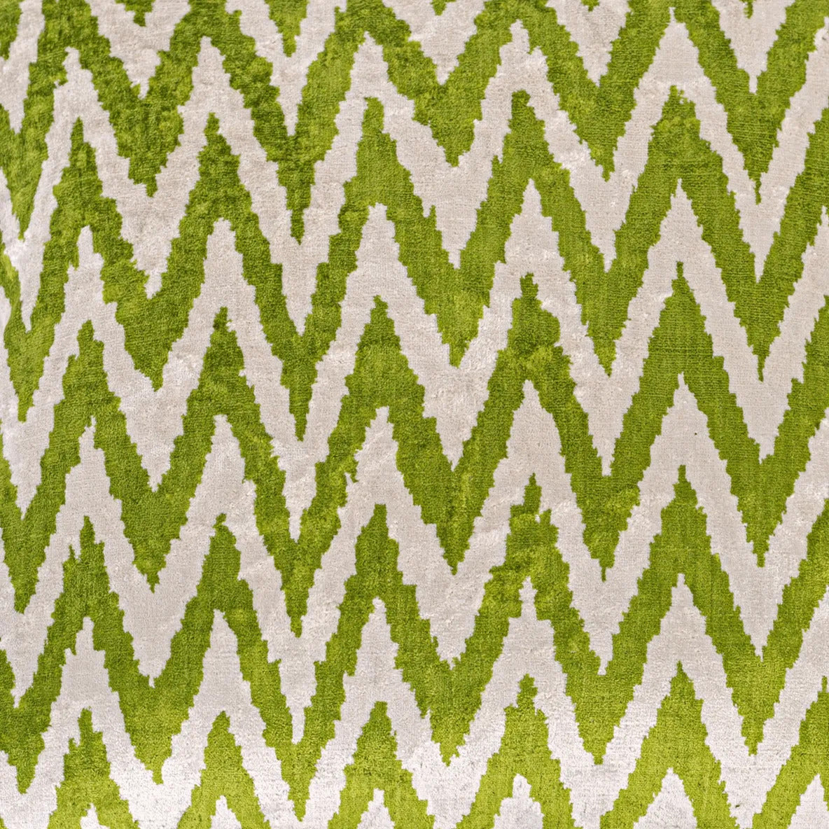 Luxury handmade ikat velvet pillow cover White & Green
