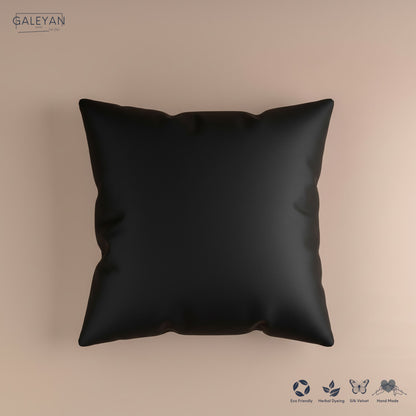 Silk Velvet Ikat Cushion – Off White /Black