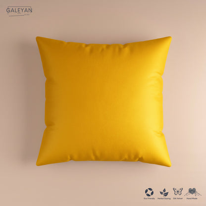 Silk Velvet Ikat Cushion – Off White/Yellow