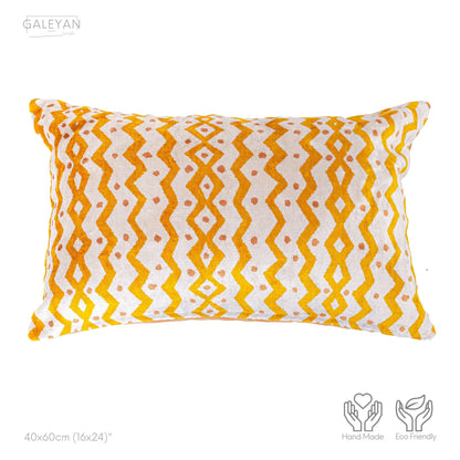 Luxury handmade ikat velvet pillow cover Off White & Cinnamon