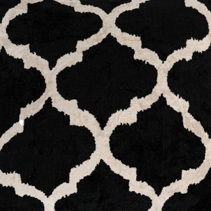 Luxury handmade ikat velvet pillow cover Black & White
