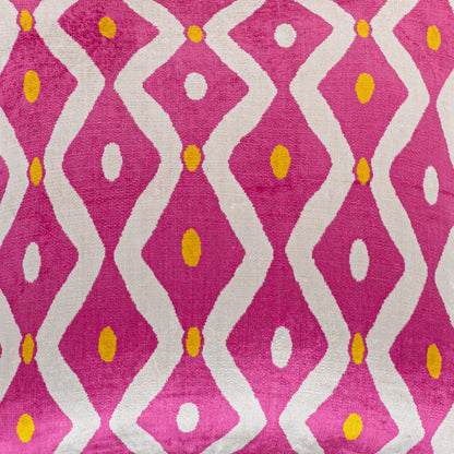 Luxury handmade ikat velvet pillow cover Pink & Orange & White
